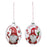 Melrose Glass Peppermint Gnome Disc Ornament, Set of 12, Red/White