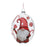 Melrose Glass Peppermint Gnome Disc Ornament, Set of 12, Red/White