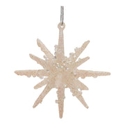 Melrose International Frosted Glass Star Ornament, Set of 6, Gold - 90575DS