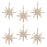 Melrose International Frosted Glass Star Ornament, Set of 6, Gold