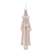 Melrose International Blush Pink Glass Santa Ornament, Set of 12 - 90577DS