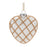Melrose Jeweled Glass Heart Ornament, Set of 12, White/Gold - 90588DS