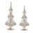 Melrose International Silver Beaded Glass Holiday Tree, Set of 2 - 90596DS