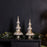 Melrose International Silver Beaded Glass Holiday Tree, Set of 2