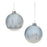 Melrose Frosted Forest/Village Ball Ornament, Set of 6, Blue/White - 90600DS