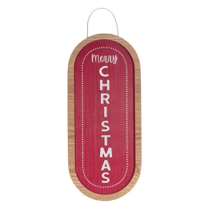 Melrose International Merry Christmas Wall Sign 21"H, Red/Brown - 90632DS