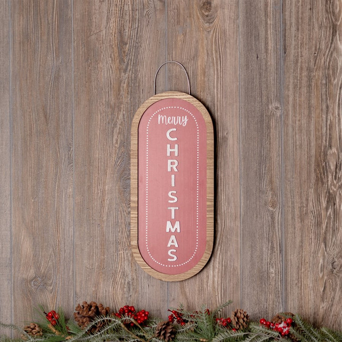 Melrose International Merry Christmas Wall Sign 21"H, Red/Brown