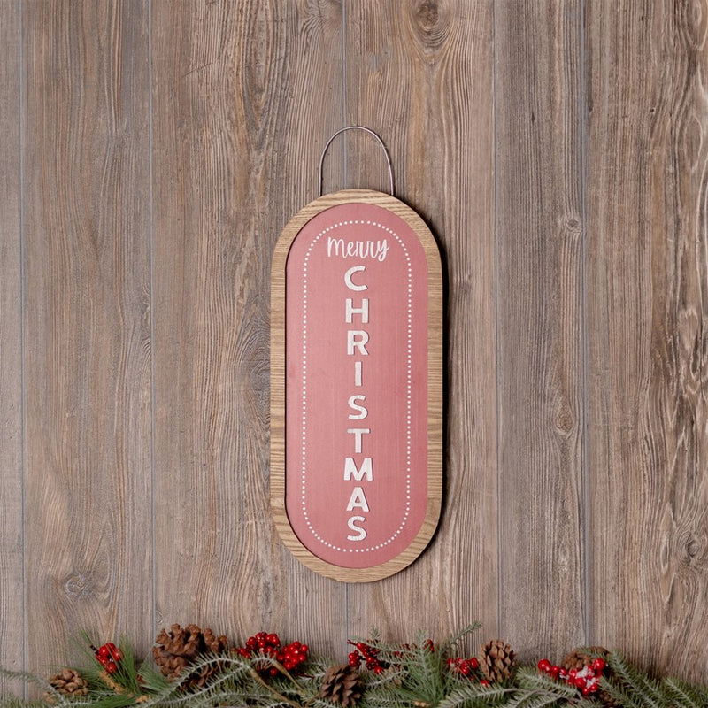 Melrose International Merry Christmas Wall Sign 21"H, Red/Brown