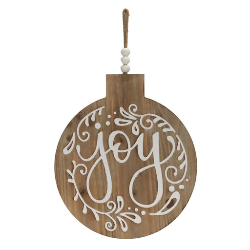 Melrose International Wood Beaded Joy Ornament Sign, Beige - 90641DS