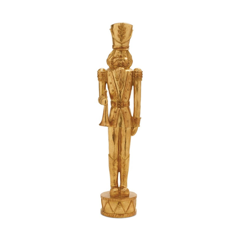 Melrose International Gold Holiday Nutcracker Statue, Set of 2, Gold