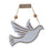 Melrose Wood Dove/Angel Sentiment Ornament, Set of 6, White/Brown