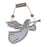 Melrose Wood Dove/Angel Sentiment Ornament, Set of 6, White/Brown