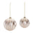 Melrose Metallic Ribbed Glass Ball Ornament, Set of 6, Silver