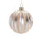 Melrose Metallic Ribbed Glass Ball Ornament, Set of 6, Silver