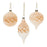 Melrose Amber Ombre Wavy Glass Ornament, Set of 12, Orange - 90670DS