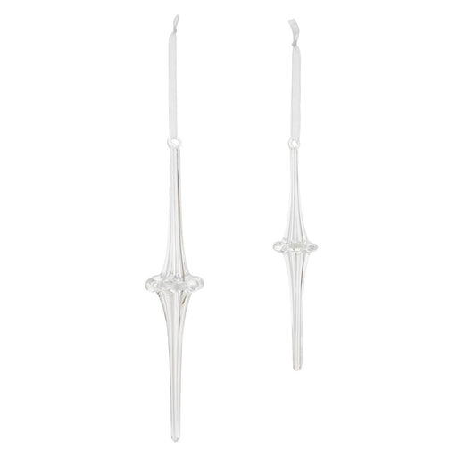 Melrose International Clear Glass Drop Ornament, Set of 12