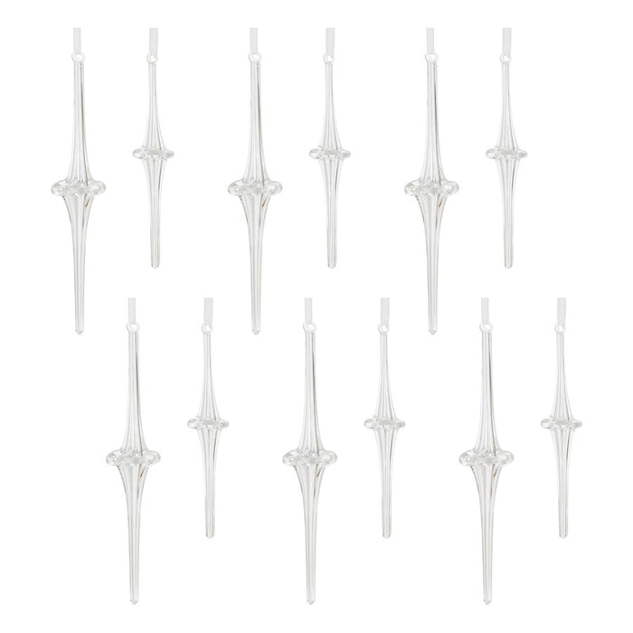 Melrose International Clear Glass Drop Ornament, Set of 12