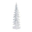 Melrose Flocked Pine Tree/Carved Design 26"H, White/Silver - 90692DS