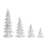 Melrose Flocked White Pine Tree/Carved Design, Set of 4, White - 90693DS