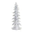 Melrose Flocked White Pine Tree/Carved Design, Set of 4, White