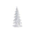 Melrose Flocked White Pine Tree/Carved Design, Set of 4, White