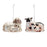 Melrose Frosted Glass Farm Animal Ornament, Set of 6, Black/White