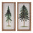 Melrose International Framed Pine Tree Plaque, Set of 2, Green/Beige - 90724DS