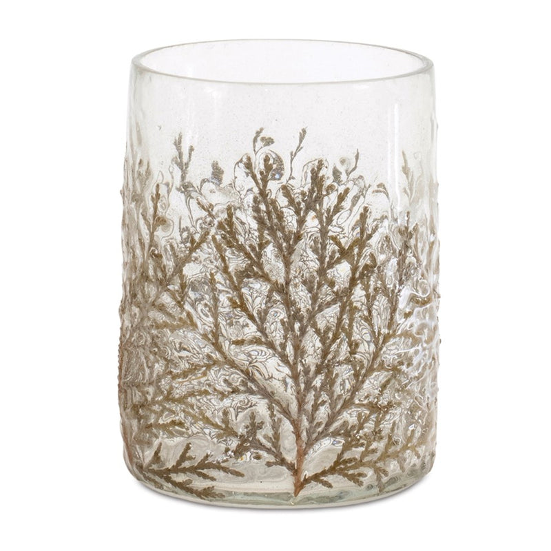 Melrose International Dried Cedar Glass Candle Holder, Set of 3, Brown - 90730DS