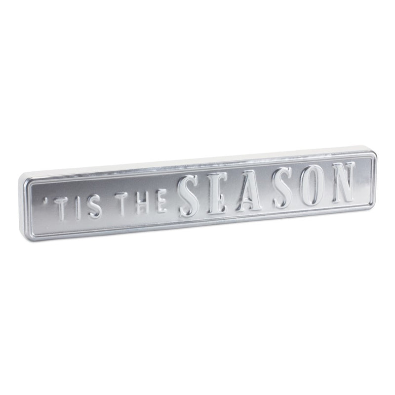 Melrose International Metal Holiday Sentiment Sign, Set of 2, Silver