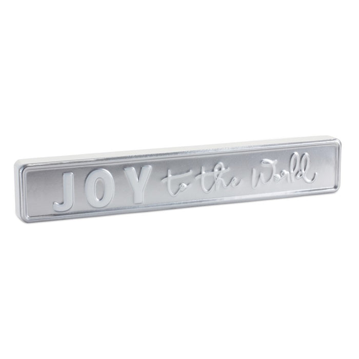 Melrose International Metal Holiday Sentiment Sign, Set of 2, Silver