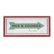 Melrose Framed Milk/Cookies Wall Sign 19.5"L, White/Red/Green - 90746DS