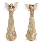 Melrose Glittered Angel/Feather Wings, Set of 2, Silver/Gold - 90754DS