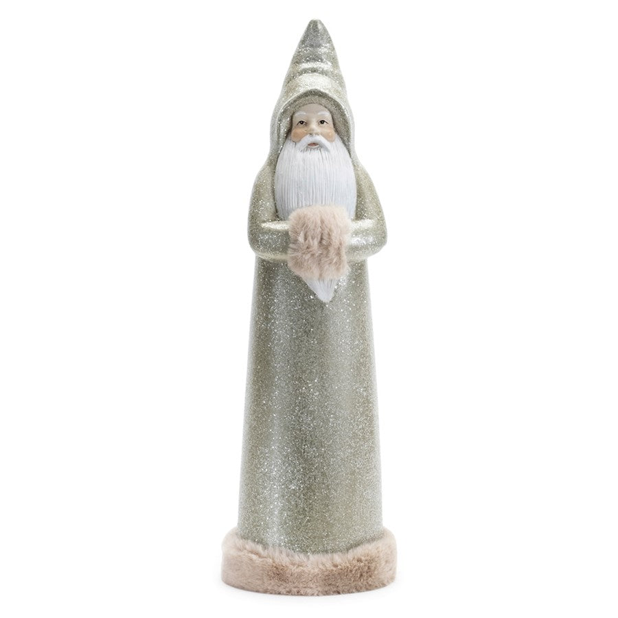 Melrose International Glittered Sage Santa Statue, Set of 2, Green - 90755DS
