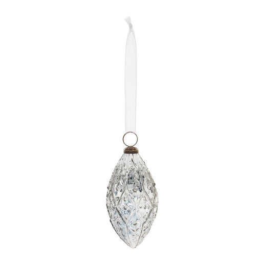 Melrose International Clear Ornamental Glass Ornament, Set of 4, Black