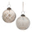 Melrose International Etched Clear Glass Ball Ornament, Set of 6, Grey - 90804DS