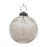 Melrose International Etched Clear Glass Ball Ornament, Set of 6, Grey