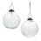 Melrose Int. Etched Clear Glass Ball Ornament, Set of 6, Green - 90809DS