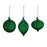 Melrose International Emerald Green Swirl Glass Ornament, Set of 6