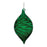 Melrose International Emerald Green Swirl Glass Ornament, Set of 6