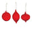 Melrose International Red Swirl Glass Ornament, Set of 6