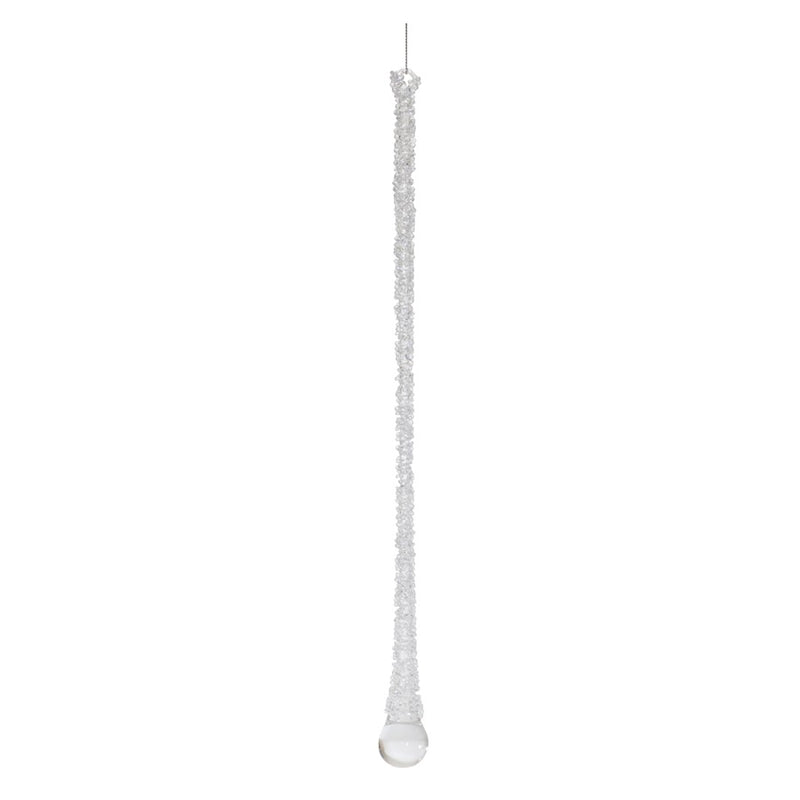 Melrose International Clear Beaded Glass Icicle Drop Ornament, Set of