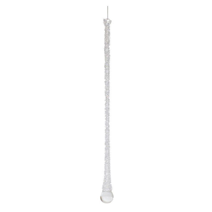 Melrose International Clear Beaded Glass Icicle Drop Ornament, Set of
