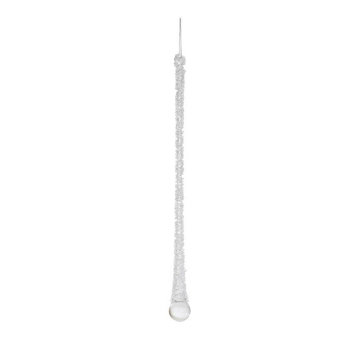 Melrose International Clear Beaded Glass Icicle Drop Ornament, Set of