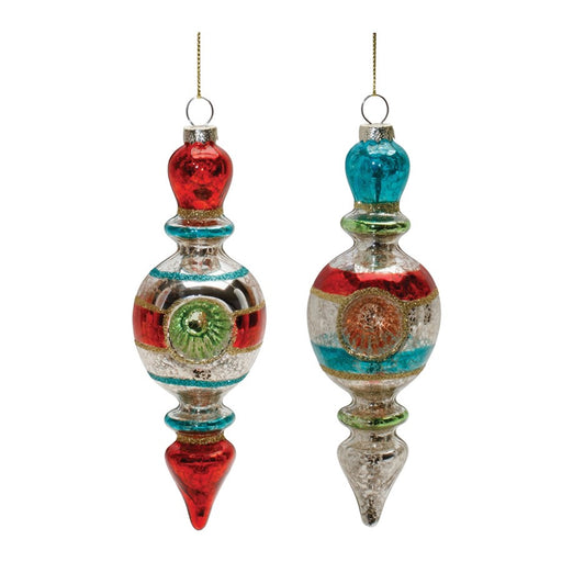 Melrose Multicolor Mercury Glass Reflector Drop Ornament, Set of 12 - 90848DS
