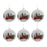 Melrose Glitter Glass Pickup Truck Ball Ornament, Set of 6, White/Red