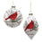 Melrose Glittered Glass Cardinal Ornament/Snow/Pine Filler, Set of 6 - 90856DS