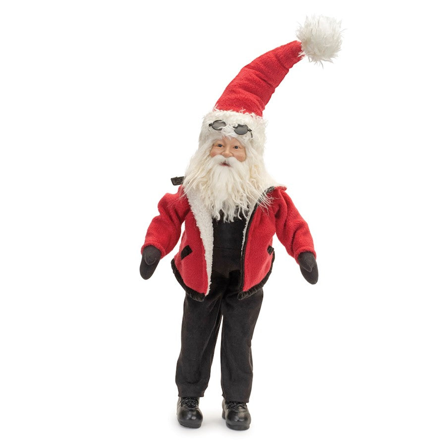 Melrose International Plush Snow Suit Santa 27.75", Red/Black - 90864DS