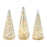Melrose International LED Textured Mercury Glass Tree, Set of 3, Gold - 90871DS