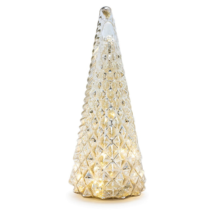 Melrose International LED Textured Mercury Glass Tree, Set of 3, Gold