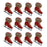 Melrose International Felt Wool Ice Skate Ornament, Set of 12, Red